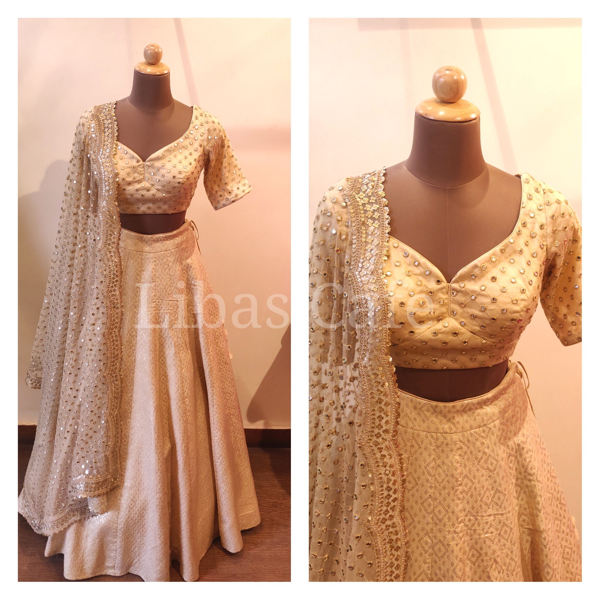 Gold Mirror Lehenga